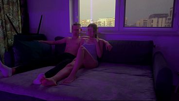 Horny Girlfriend Watching a Movie can’t Resist having Sex – Amateur Sex