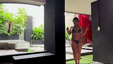 A busty Latina begs for her unfaithful neighbor’s big black cock at her cuckold husband’s house!