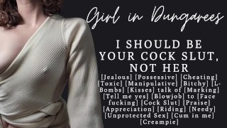 ASMR | Fuck me instead, I’ll be your perfect cock slut | Cheating | Blowjob | Creampie